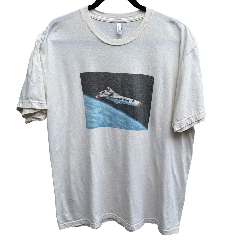 American Apparel Space Ship NASA Sci-Fi Indie Graphic Tee Organic Cotton Mens XL
